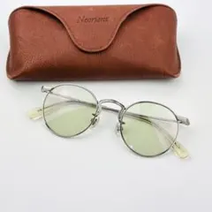 美品　Zoff Neoriena メタルラウンドサングラス グリーンレンズ　ロゴ