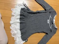 OLIVE des OLIVE　レースティアードチュニック　グレー