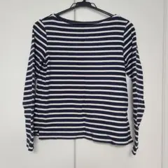 UNIQLO ボーダー 長袖Tシャツ ネイビー Mのサムネイル