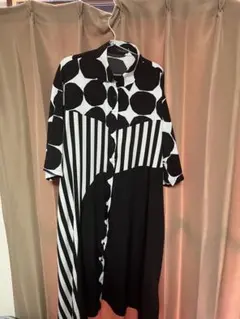 TRUBE ドット ストライプ シャツワンピース