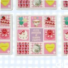 1枚70円 プラ板　デコパーツ　スイーツパーティー　ピンク　ハート　ケーキ