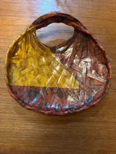 一閑張り いっかんばり 箕形の菓子器 柿渋仕上げ 古道具 茶道具 茶器 小物入れ