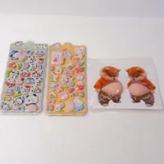おしりシール　おなかシール　ぷにぷに　柴犬　3D くま　パンダ　4枚セット