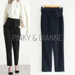 新品タグ付き PINKY & DIANNE ウエストリボンテー パードパンツ 黒のサムネイル