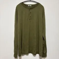 COOFANDY クーファンディ Tシャツ ヘンリーネック 無地 2XL カーキ