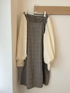 韓国 ひざ丈ワンピース