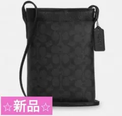美品 COACH シグネチャー 本革 サコッシュ ランヤード ケアカード