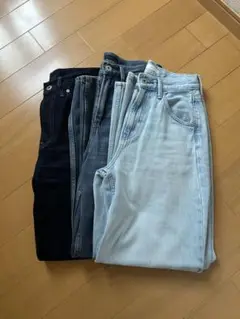 ユニクロ　バギーカーブジーンズ丈短め21 サイズ3本セット