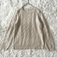 earth music&ecology　ケーブル編みモヘア混ニットM◆A245