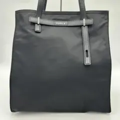 【極美品】フルラ ジョーヴェ トートバッグ ナイロン×レザー 黒 ビジネス A4