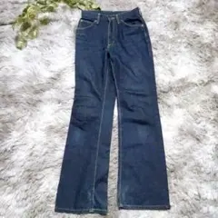 Lee デニム ジーンズ S ネイビー 美シルエット 定番 ストレート 万能