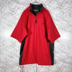 【ナイキゴルフ】ジャケット（赤）ハーフジップジャケット L 半袖　ゴルフウェア