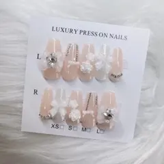 現品ベージュ ちゅるん フレンチガーリー ワンホン スナ系量産型 韓国ネイル