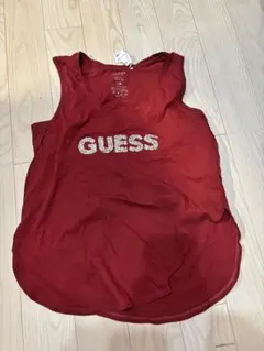 GUESS 赤 ロゴ タンクトップ Lサイズ
