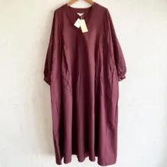 新品 studio CLIP ワンピース エンジ系 Lサイズ ゆったり