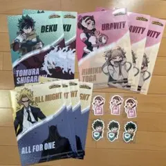 僕のヒーローアカデミア　A4版クリアファイル、ステッカー　15点セット　ヒロアカ