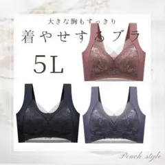 シームレスブラ　5L 　３枚　大きいサイズ　ブラジャー　ノンワイヤー　ナイトブラ