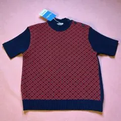 【新品未使用タグ付き】familiar 子供用ニット 半袖 130 　チェック柄