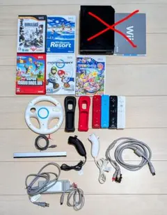 任天堂　Wii　セット　ソフト５点　付属品12点　まとめて　本体無し　ジャンク品