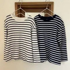 ユニクロ　子供服　長袖Tシャツ　ボーダー　2枚セット　120cm ボーダーロンT