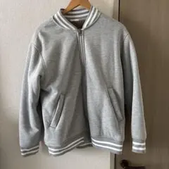 グレー Lサイズ ジャンパー ストライプ