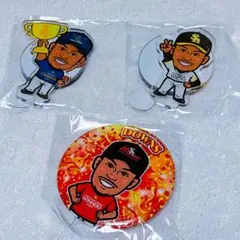 若鷹ガチャ ダウンズ CS優勝 日本一 缶バッジ アクリルスタンド