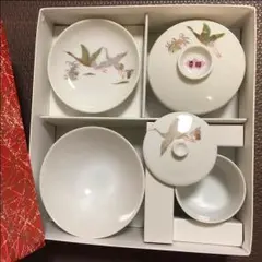 【新品】お食い初め食器 set ☆ 鶴の絵柄