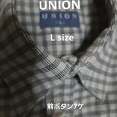 UNION チェック柄 長袖シャツ Lサイズ 綿100%左胸ポケットのサムネイル