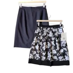 東京スタイル スカート2点セット タイト＆花柄フレア まとめ売り オフィス