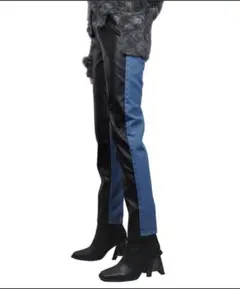 VIAVANDA デニム フェイクレザー