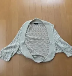 レース編み カーディガン ベージュ M