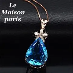 レディース ネックレス ブルートパーズ ダイヤ cz 星 雫 プレゼント 箱付き