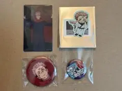 呪術廻戦　両面宿儺4点セット　アニメーション呪術廻戦展缶バッジ•クリアカードほか