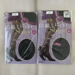 新品未開封トゥシェTuché ストッキング 2枚M-Lサイズシャドウストライプ黒