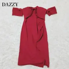 デイジー　DAZZY ドレス　レッド　タイト　リボン　大人　無地　シンプル