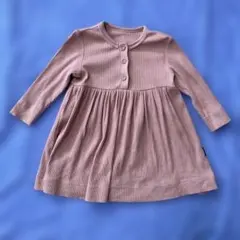 コニー　ベビー用 リブワンピース くすみピンクのサムネイル