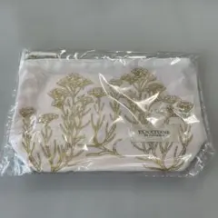 L'Occitane ロクシタン定番人気イモーテル柄花柄ポーチホワイト×ゴールドのサムネイル