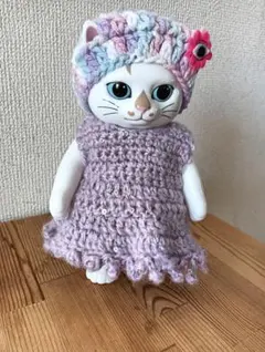 こはるちゃん用ニットワンピース3点セット（パープル）