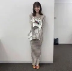 コトハヨコザワワンピース　kotohayokozawa 【長濱ねる着用】 長濱ねる着用】kotoha yokozawa ボーダー ニットワンピース - メルカリ