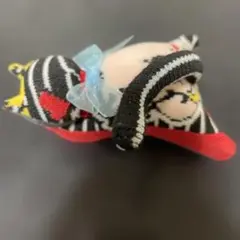 中古品　猫型ストライプぬいぐるみ　15ー258