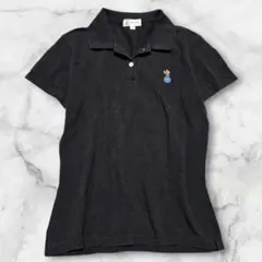 MK MICHEL KLEIN　ポロシャツ　半袖　ワンポイント刺繍　38　黒のサムネイル