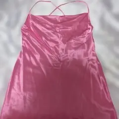 最終値下げ。H＆Мピンク サテン キャミワンピース 大きいサイズ44