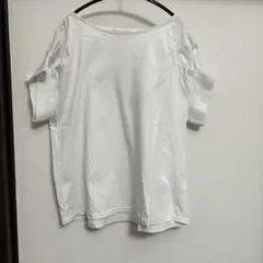 Croisière オフショルダー ホワイトTシャツ