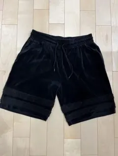 ナノユニバース ベロア素材 ショートパンツ ブラックのサムネイル