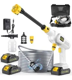 高圧洗浄機 コードレス充電式 【2024新登場】 10000mAhバッテリー2個