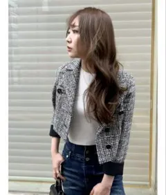 LIPSERVICE 2wayスリーブspringツイードジャケット