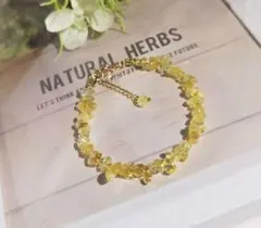 ミモザ・幸運の天然シトリン 細石　ブレスレット　ハンドメイド