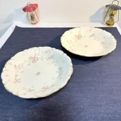 NARUMI ナルミ ヘリオス 21cm 2枚 ブラッシュ金彩 昭和レトロ 廃盤