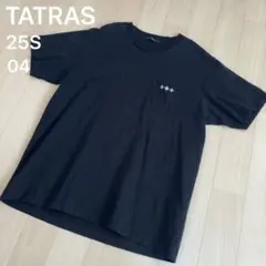美品】タトラス ネックロゴ 袖刺繍ロゴ Tシャツ チャコールグレー 