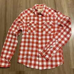 Hollister 赤と白のチェックシャツ S